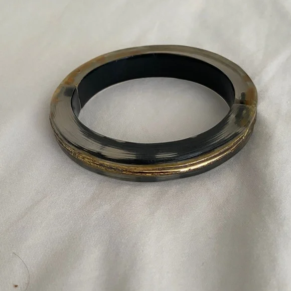 Alexis Bittar Black and Gold Accent Bangle - Picture 1 of 5